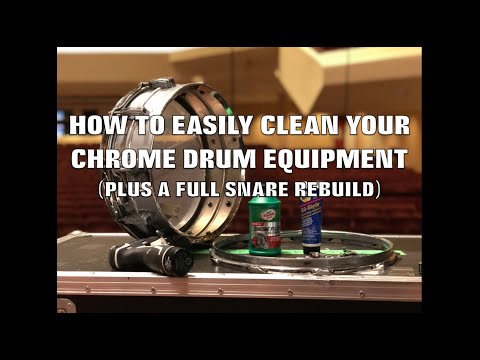 HOW TO CLEAN YOUR CHROME DRUM EQUIPMENT EASILY (plus snare drum rebuild): DRUM REPAIR